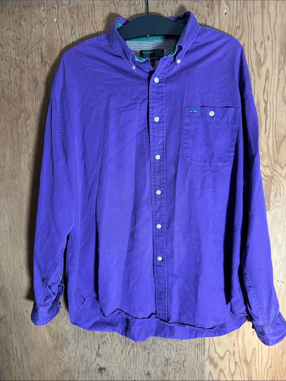 Alexander Julian Purple Button-Front Casual Shirt